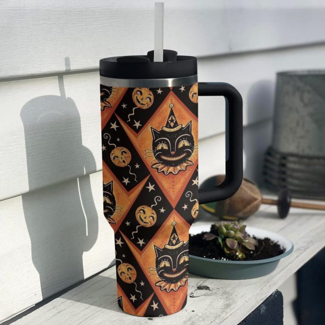 Halloween Whimsy Custom Stanley Quencher 40Oz Stainless Steel Tumbler With Handle - Image 2