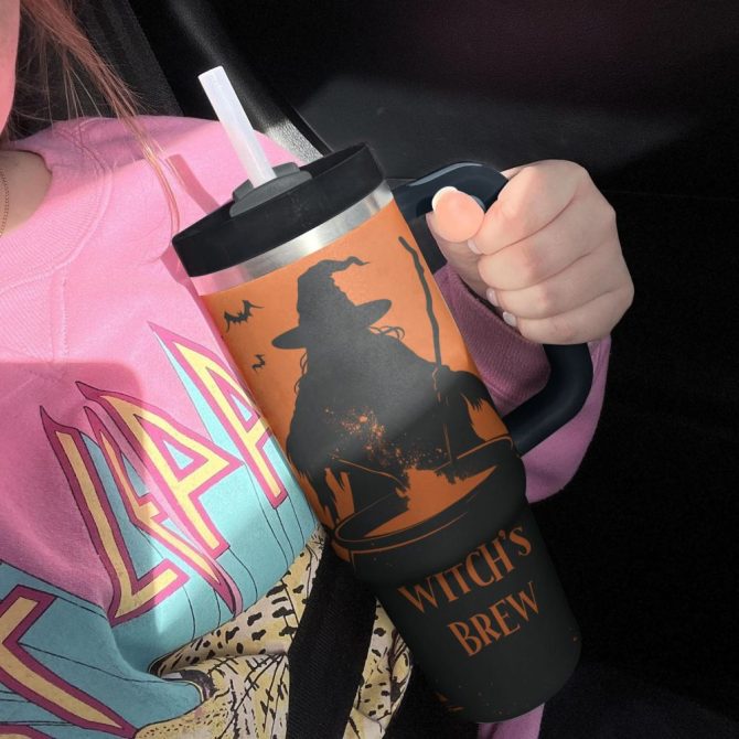 Halloween Witch #8217;S Brew Custom Stanley Quencher 40Oz Stainless Steel Tumbler With Handle - Image 4