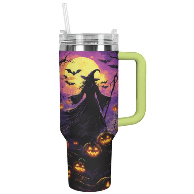 Halloween Witch #8217;S Night Custom Stanley Quencher 40Oz Stainless Steel Tumbler With Handle - Image 12