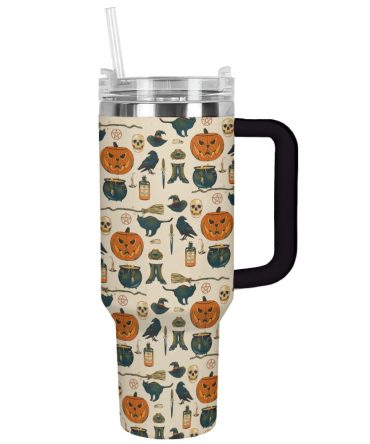 Halloween Witchy Vibes Custom Stanley Quencher 40Oz Stainless Steel Tumbler With Handle