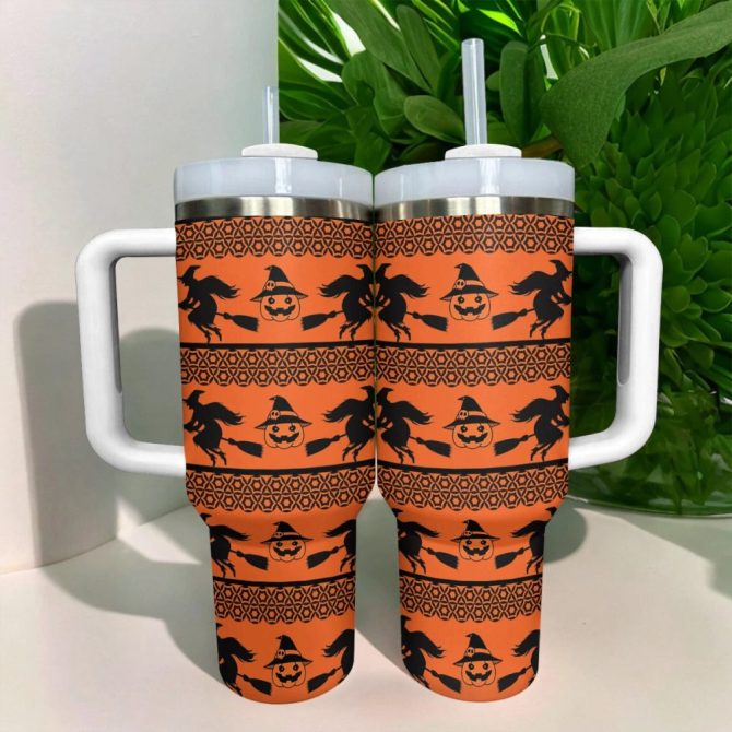Halloween Witchy Whispers Custom Stanley Quencher 40Oz Stainless Steel Tumbler With Handle - Image 3