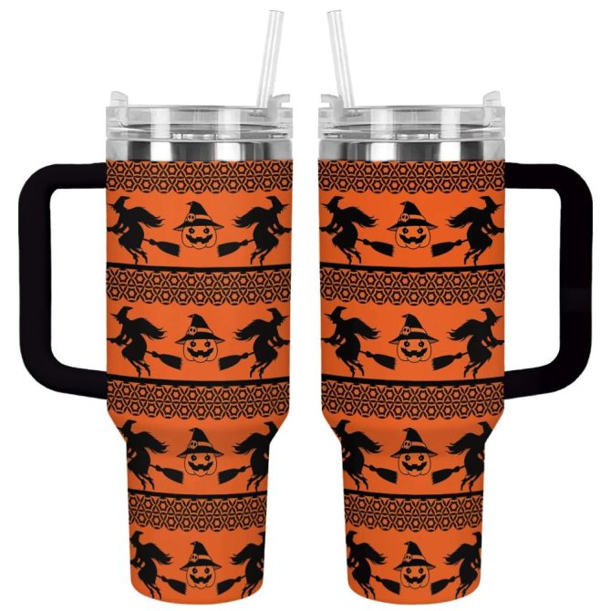 Halloween Witchy Whispers Custom Stanley Quencher 40Oz Stainless Steel Tumbler With Handle - Image 11