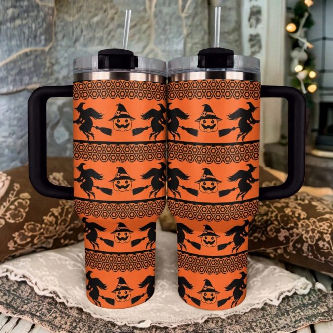 Halloween Witchy Whispers Custom Stanley Quencher 40Oz Stainless Steel Tumbler With Handle - Image 2