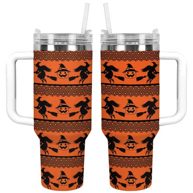 Halloween Witchy Whispers Custom Stanley Quencher 40Oz Stainless Steel Tumbler With Handle - Image 12