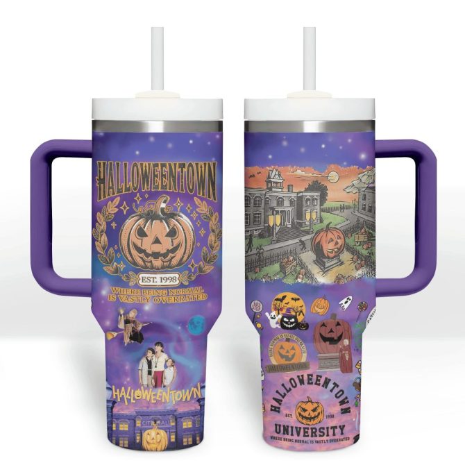 Halloweentown Tv Series Custom Stanley Quencher 40Oz Stainless Steel Tumbler With Handle - Image 4