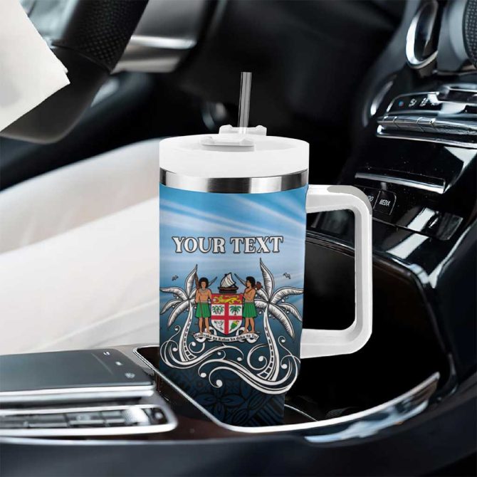 Happy 54Th Fiji Day Forever Fiji With Tapa Tribal Custom Stanley Quencher 40Oz Stainless Steel Tumbler With Handle - Image 8