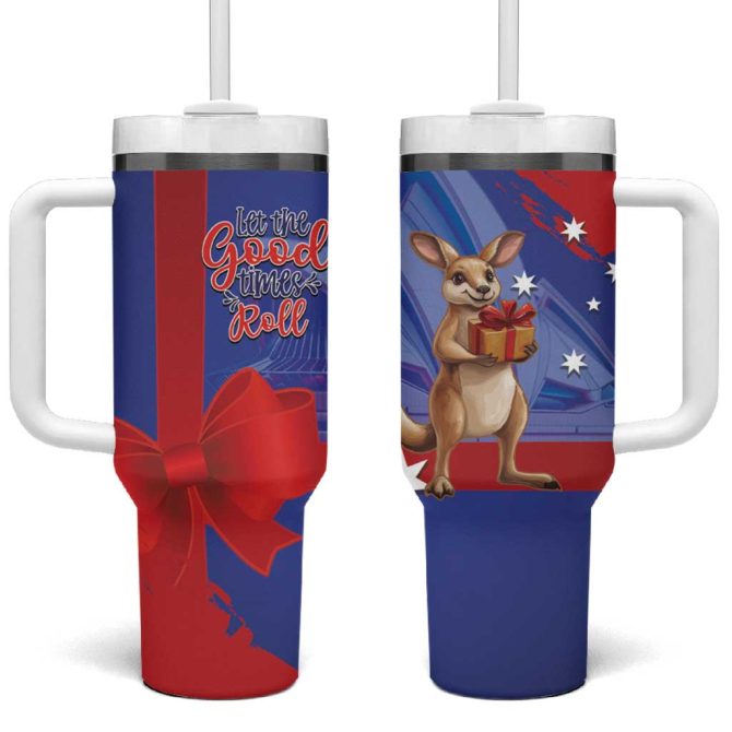 Happy Boxing Day Australia Let The Good Time Roll! Custom Stanley Quencher 40Oz Stainless Steel Tumbler With Handle - Image 2