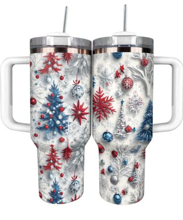 Happy Christmas Custom Stanley Quencher 40Oz Stainless Steel Tumbler With Handle