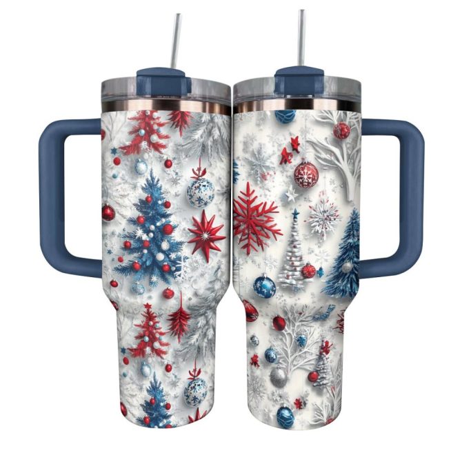 Happy Christmas Custom Stanley Quencher 40Oz Stainless Steel Tumbler With Handle - Image 3