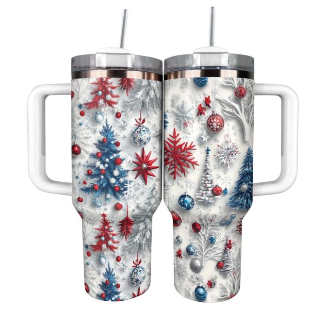 Happy Christmas Custom Stanley Quencher 40Oz Stainless Steel Tumbler With Handle - Image 2