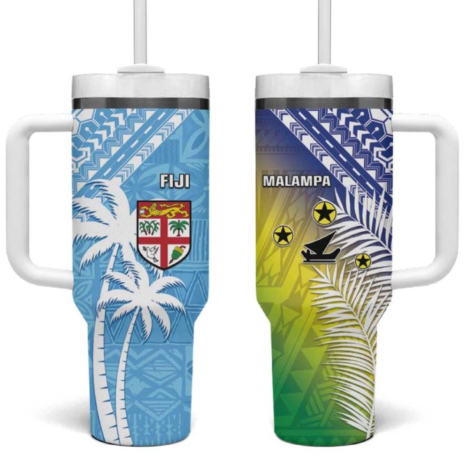 Happy Malampa Fiji Day Half Mix Custom Stanley Quencher 40Oz Stainless Steel Tumbler With Handle