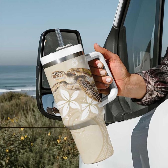 Happy Valentine #8217;S Day Polynesia Seaturtle Polynesian Pollinate Color Custom Stanley Quencher 40Oz Stainless Steel Tumbler With Handle - Image 7