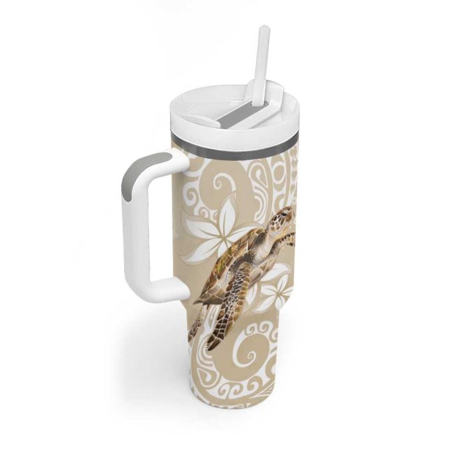 Happy Valentine #8217;S Day Polynesia Seaturtle Polynesian Pollinate Color Custom Stanley Quencher 40Oz Stainless Steel Tumbler With Handle - Image 2
