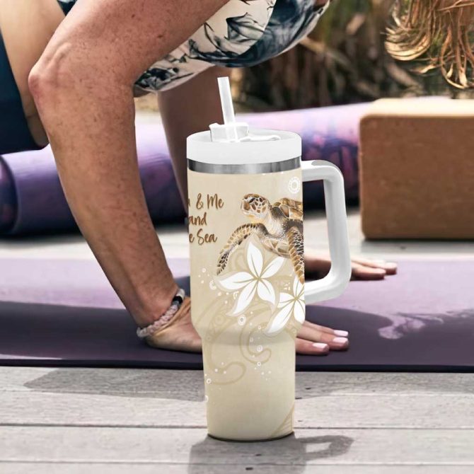 Happy Valentine #8217;S Day Polynesia Seaturtle Polynesian Pollinate Color Custom Stanley Quencher 40Oz Stainless Steel Tumbler With Handle - Image 6