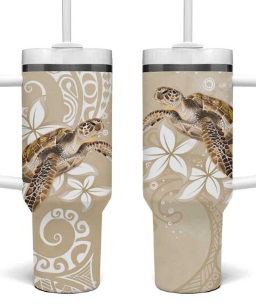 Happy Valentine #8217;S Day Polynesia Seaturtle Polynesian Pollinate Color Custom Stanley Quencher 40Oz Stainless Steel Tumbler With Handle