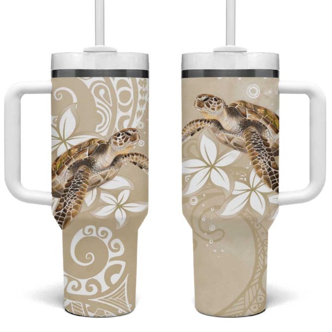 Happy Valentine #8217;S Day Polynesia Seaturtle Polynesian Pollinate Color Custom Stanley Quencher 40Oz Stainless Steel Tumbler With Handle
