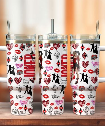 Harley Quinn Joker Movies Custom Stanley Quencher 40Oz Stainless Steel Tumbler With Handle