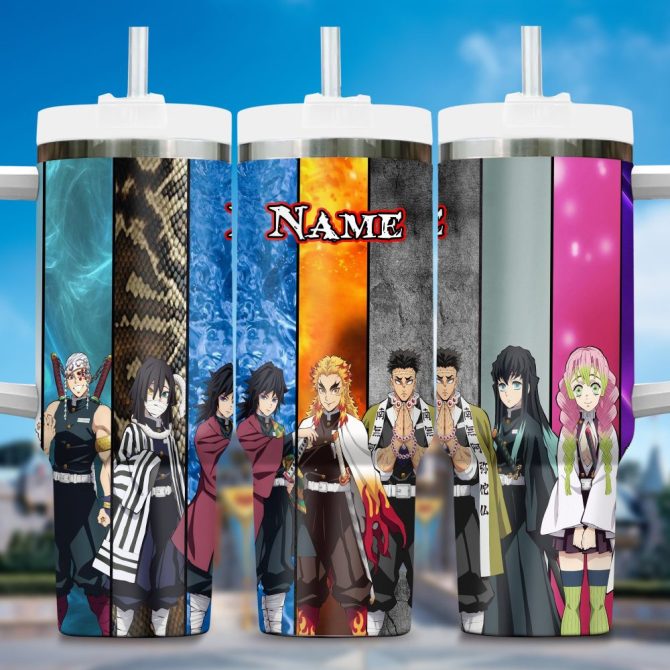 Hashiras Demon Slayer Anime Kimetsu No Yaiba Anime Custom Stanley Quencher 40Oz Stainless Steel Tumbler