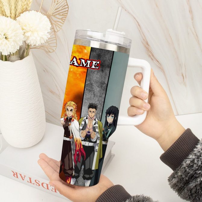 Hashiras Demon Slayer Anime Kimetsu No Yaiba Anime Custom Stanley Quencher 40Oz Stainless Steel Tumbler - Image 4