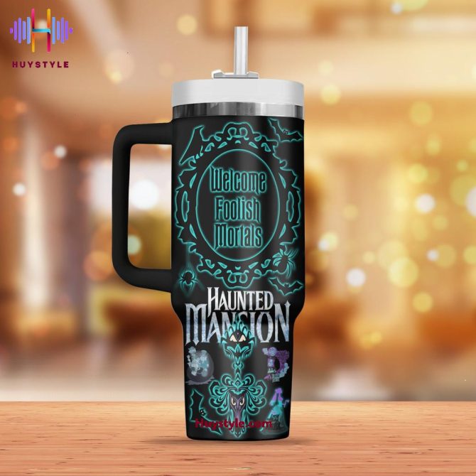 Haunted Mansion Movies Custom Stanley Quencher 40Oz Stainless Steel Tumbler With Handle - Image 2