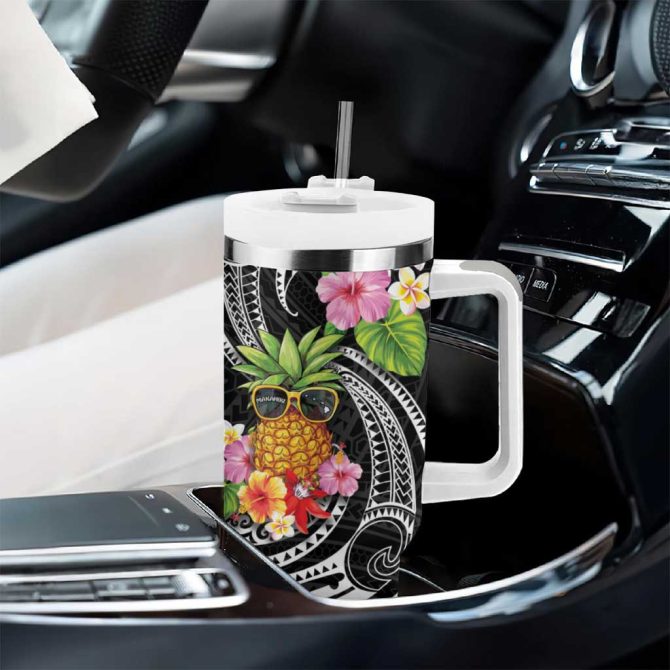 Hau #8217;Oli Makahiki Hou Aloha Pineapple Tropical Custom Stanley Quencher 40Oz Stainless Steel Tumbler With Handle - Image 8