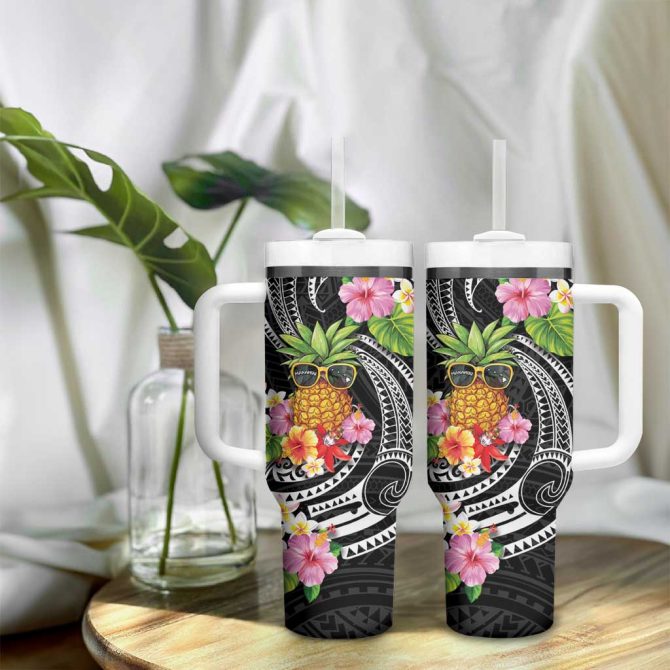 Hau #8217;Oli Makahiki Hou Aloha Pineapple Tropical Custom Stanley Quencher 40Oz Stainless Steel Tumbler With Handle - Image 9