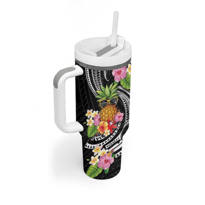 Hau #8217;Oli Makahiki Hou Aloha Pineapple Tropical Custom Stanley Quencher 40Oz Stainless Steel Tumbler With Handle - Image 2