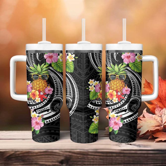 Hau #8217;Oli Makahiki Hou Aloha Pineapple Tropical Custom Stanley Quencher 40Oz Stainless Steel Tumbler With Handle - Image 4