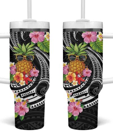 Hau #8217;Oli Makahiki Hou Aloha Pineapple Tropical Custom Stanley Quencher 40Oz Stainless Steel Tumbler With Handle