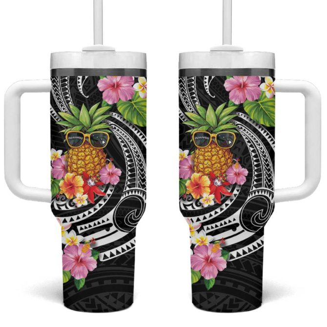 Hau #8217;Oli Makahiki Hou Aloha Pineapple Tropical Custom Stanley Quencher 40Oz Stainless Steel Tumbler With Handle