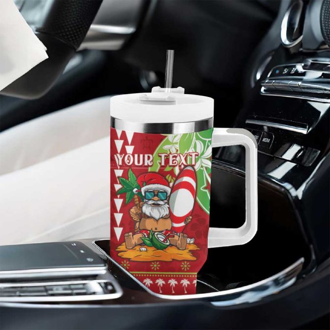 Hawaii Christmas Funny Santa Claus Surf Mele Kalikimaka Custom Stanley Quencher 40Oz Stainless Steel Tumbler With Handle - Image 8
