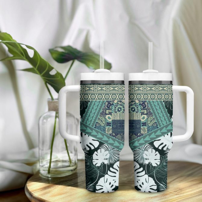 Hawaii Fd Tumbler With Handle Hawaiian Tapa Pattern Lt05Custom Stanley Quencher 40Oz Stainless Steel Tumbler - Image 10