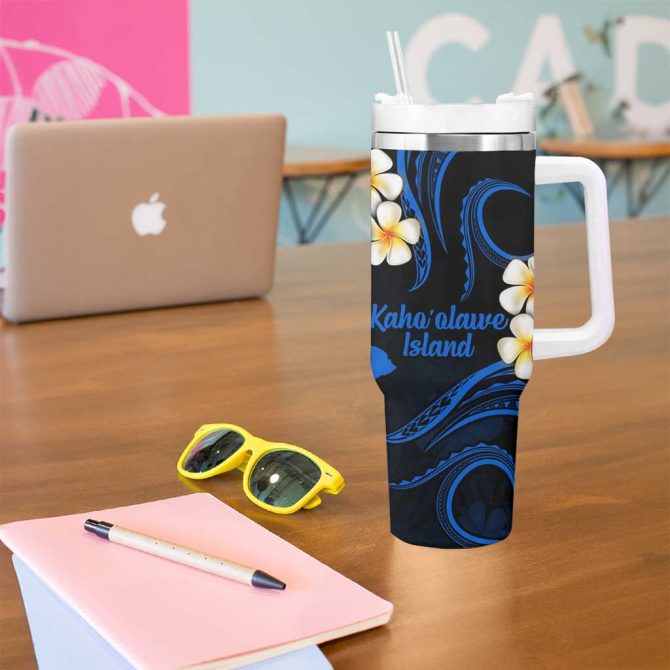 Hawaii Kahoolawe Islands Pacific Plumeria Custom Stanley Quencher 40Oz Stainless Steel Tumbler - Image 5