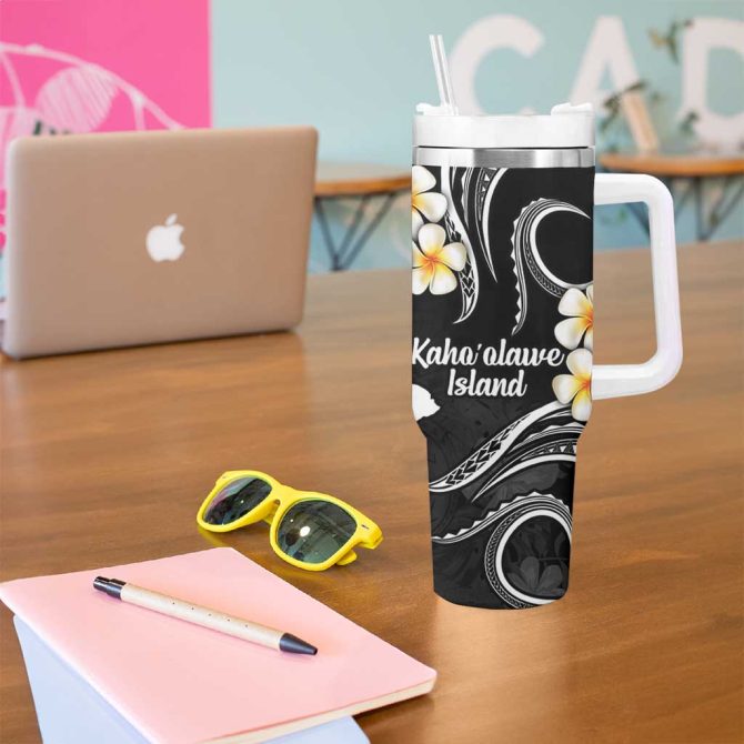 Hawaii Kahoolawe Islands Pacific Plumeria Custom Stanley Quencher 40Oz Stainless Steel Tumbler - Image 5