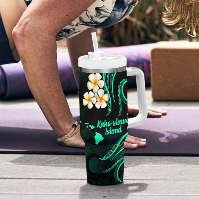 Hawaii Kahoolawe Islands Pacific Plumeria Custom Stanley Quencher 40Oz Stainless Steel Tumbler - Image 6