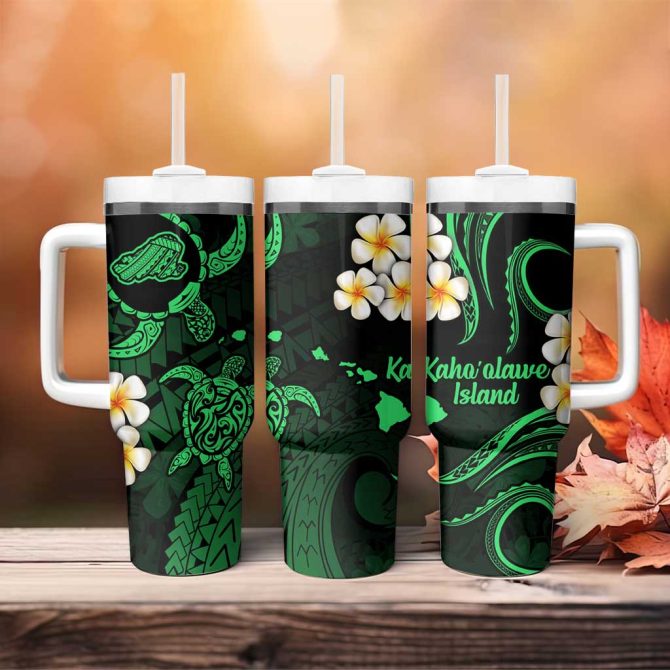 Hawaii Kahoolawe Islands Pacific Plumeria Custom Stanley Quencher 40Oz Stainless Steel Tumbler - Image 4