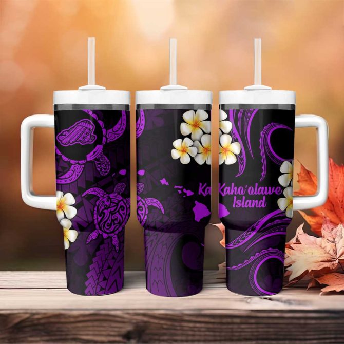 Hawaii Kahoolawe Islands Pacific Plumeria Custom Stanley Quencher 40Oz Stainless Steel Tumbler - Image 4
