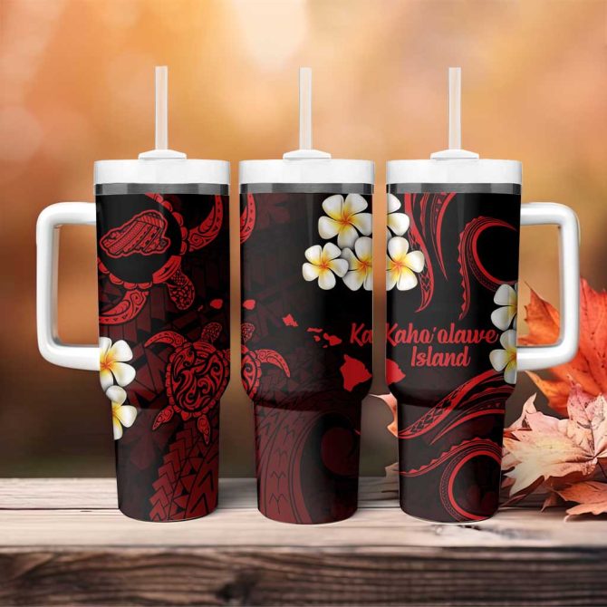 Hawaii Kahoolawe Islands Pacific Plumeria Custom Stanley Quencher 40Oz Stainless Steel Tumbler - Image 4