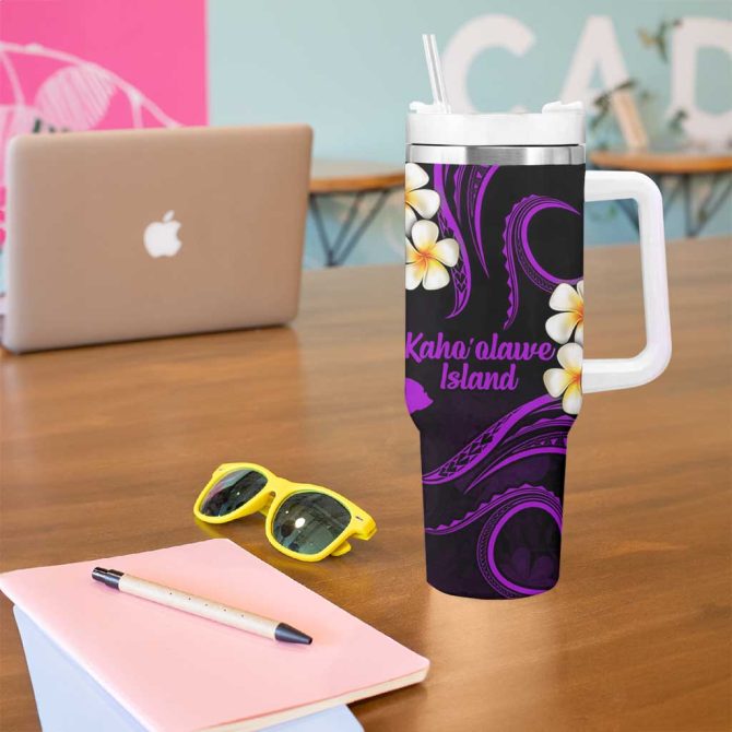 Hawaii Kahoolawe Islands Pacific Plumeria Custom Stanley Quencher 40Oz Stainless Steel Tumbler - Image 5