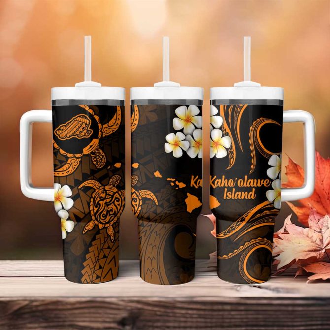 Hawaii Kahoolawe Islands Pacific Plumeria Custom Stanley Quencher 40Oz Stainless Steel Tumbler - Image 4