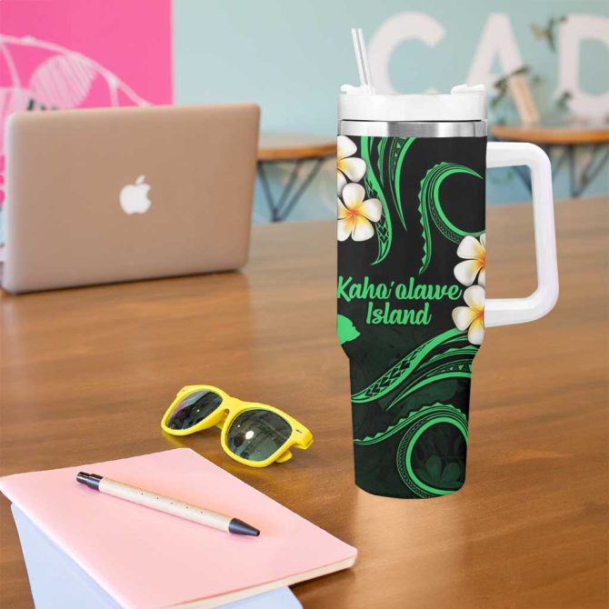 Hawaii Kahoolawe Islands Pacific Plumeria Custom Stanley Quencher 40Oz Stainless Steel Tumbler - Image 5