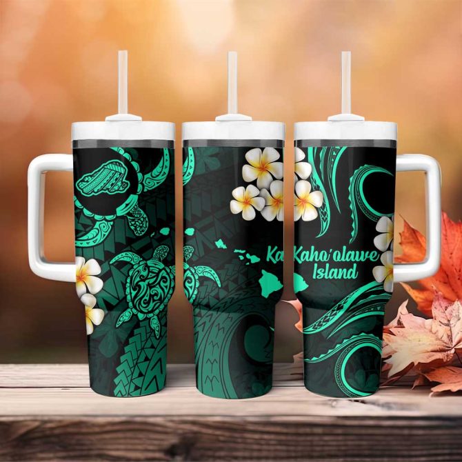 Hawaii Kahoolawe Islands Pacific Plumeria Custom Stanley Quencher 40Oz Stainless Steel Tumbler - Image 4
