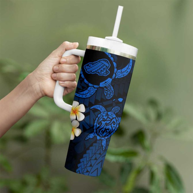 Hawaii Kahoolawe Islands Pacific Plumeria Custom Stanley Quencher 40Oz Stainless Steel Tumbler - Image 3