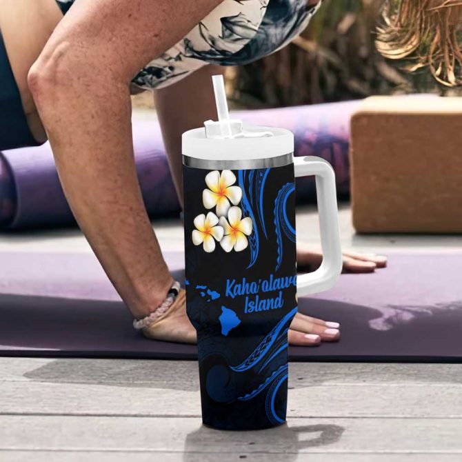 Hawaii Kahoolawe Islands Pacific Plumeria Custom Stanley Quencher 40Oz Stainless Steel Tumbler - Image 6