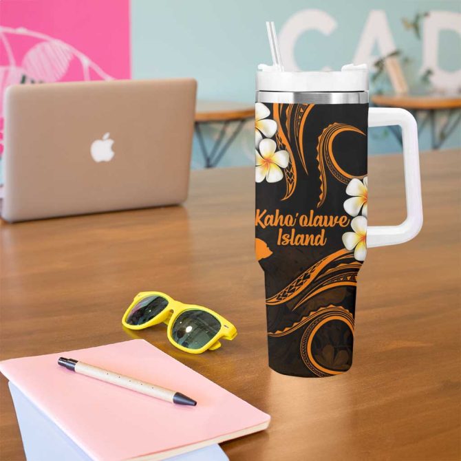 Hawaii Kahoolawe Islands Pacific Plumeria Custom Stanley Quencher 40Oz Stainless Steel Tumbler - Image 5