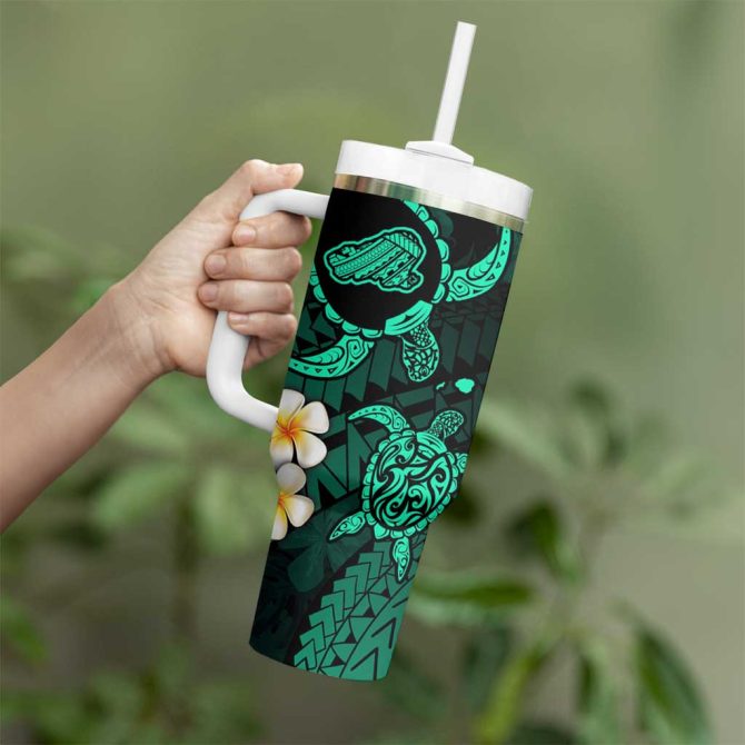 Hawaii Kahoolawe Islands Pacific Plumeria Custom Stanley Quencher 40Oz Stainless Steel Tumbler - Image 3