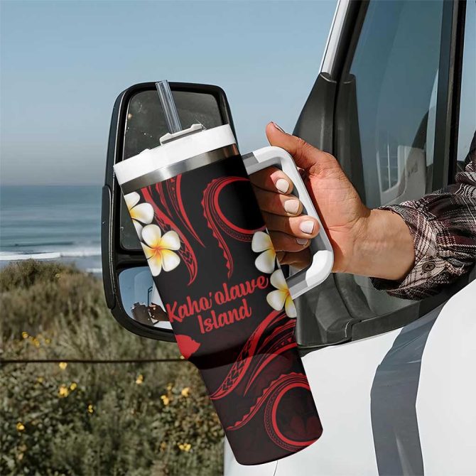 Hawaii Kahoolawe Islands Pacific Plumeria Custom Stanley Quencher 40Oz Stainless Steel Tumbler - Image 7