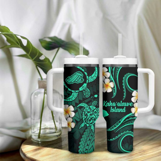 Hawaii Kahoolawe Islands Pacific Plumeria Custom Stanley Quencher 40Oz Stainless Steel Tumbler - Image 9