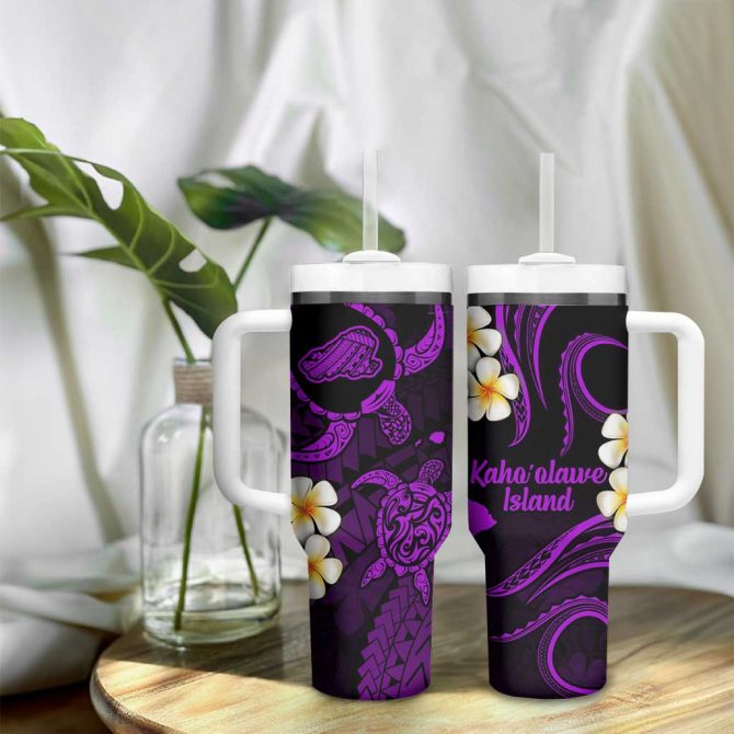 Hawaii Kahoolawe Islands Pacific Plumeria Custom Stanley Quencher 40Oz Stainless Steel Tumbler - Image 9
