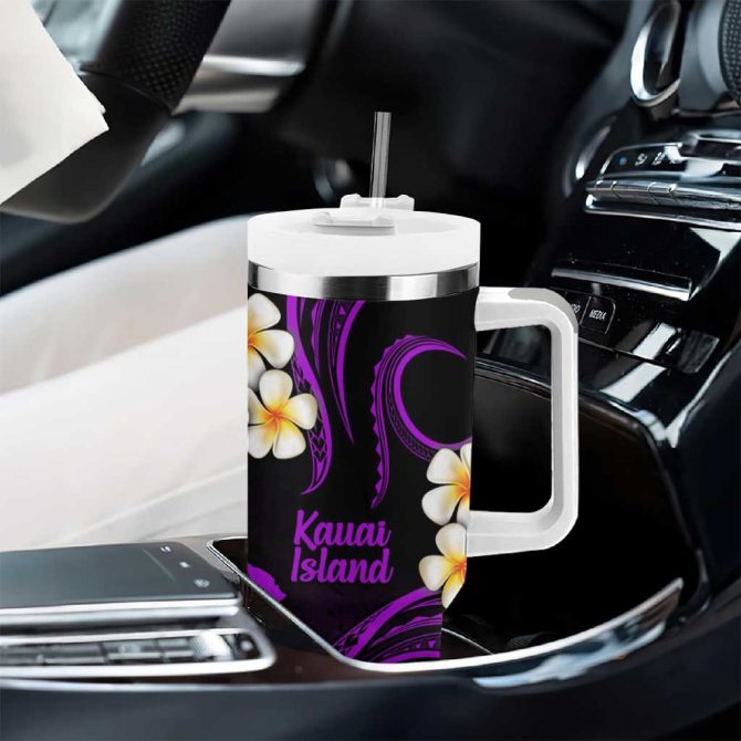 Hawaii Kauai Islands Pacific Plumeria Custom Stanley Quencher 40Oz Stainless Steel Tumbler - Image 8